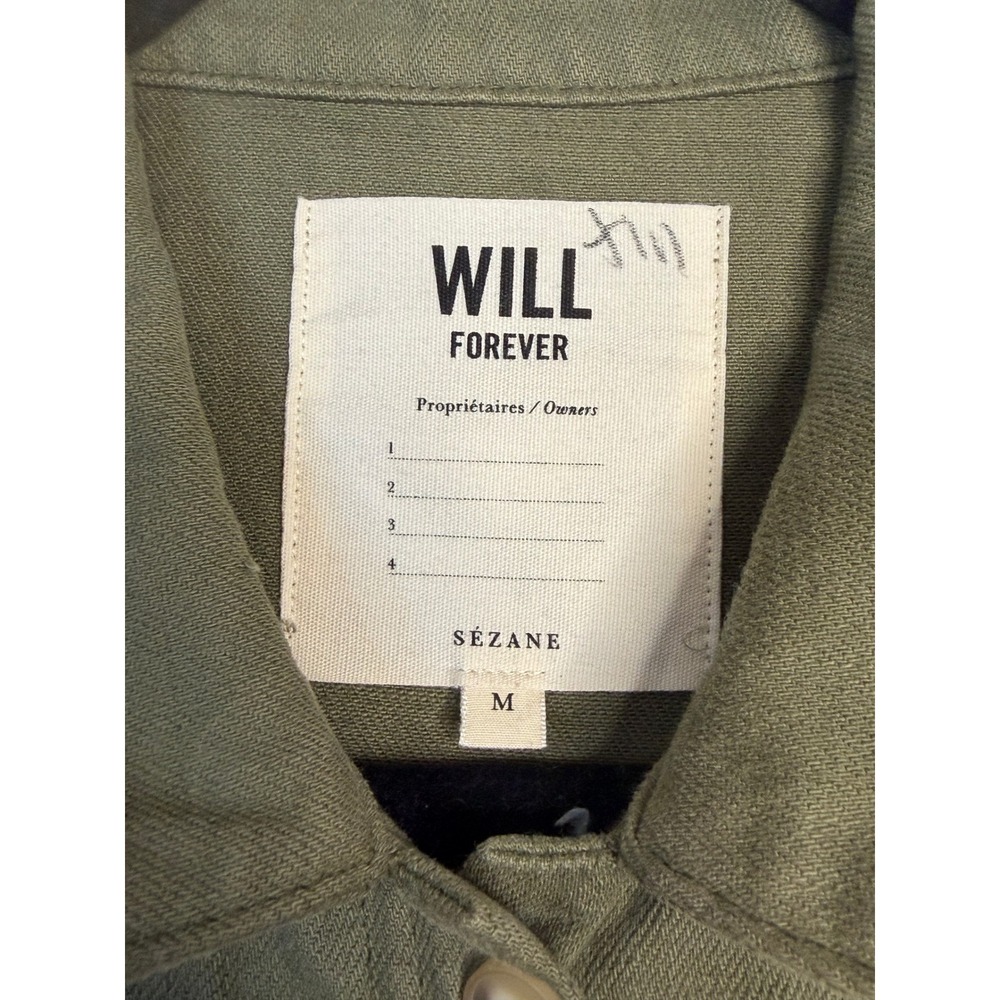 Sezane Will Jacket Khaki Green Organic Cotton Canvas Chore Coat Sz M - Picture 3 of 4